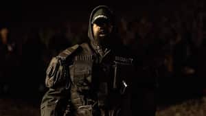 Kanye West en la pasarela de Balenciaga.