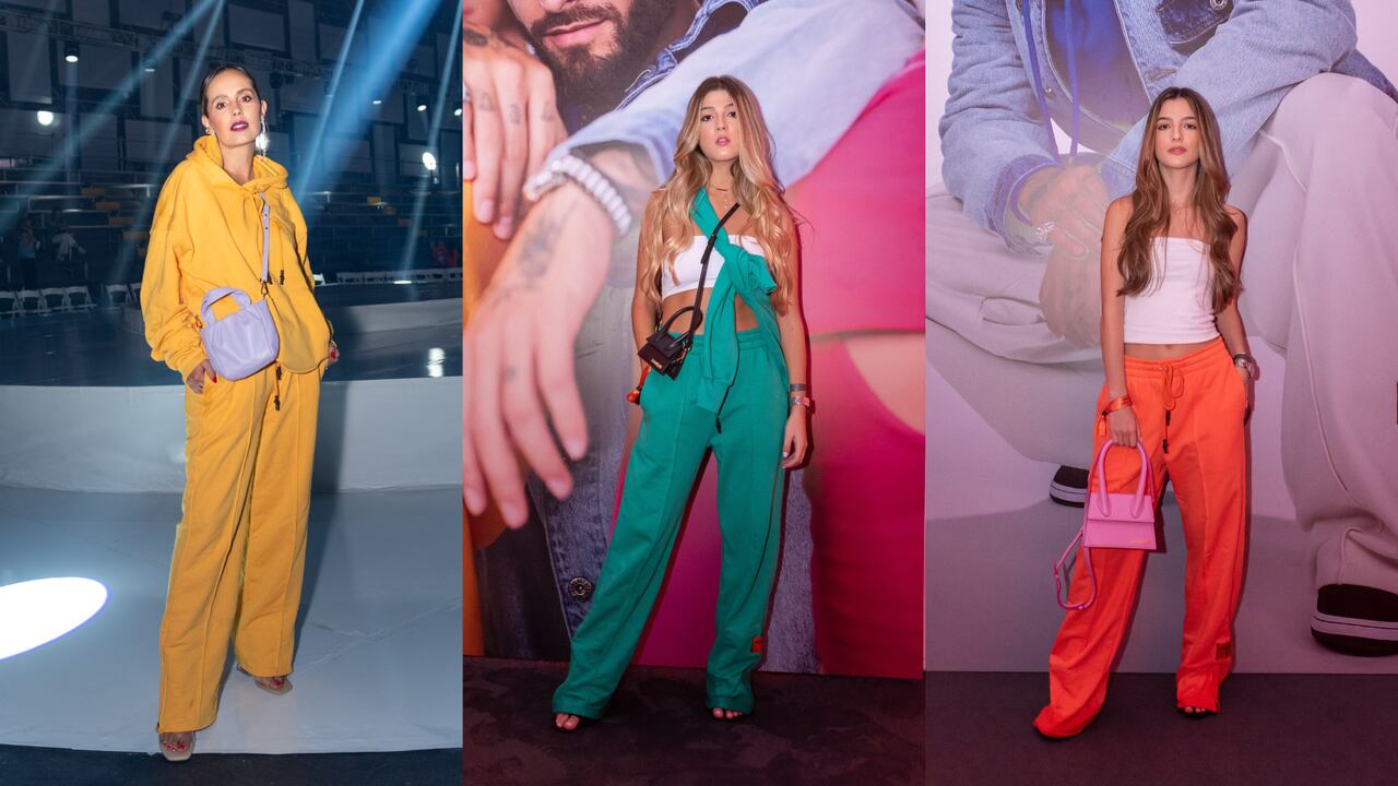Milena López, Emiliana y Silvana Valencia en la pasarela de Maluma x GEF El arte de los sueños