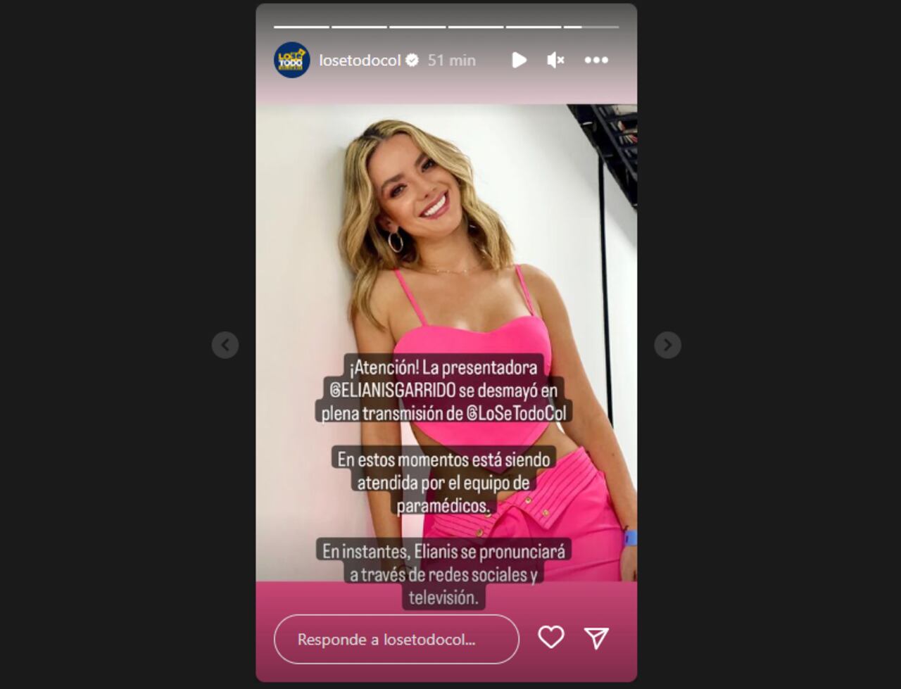 El programa dio a conocer que la presentadora está bien