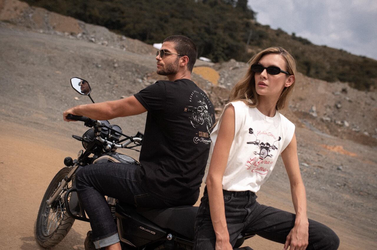 Colombia en movimiento es una colección limitada que celebra el espíritu del motociclismo y la moda contemporánea.