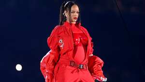 GLENDALE, ARIZONA - FEBRUARY 12: Rihanna performs onstage during the Apple Music Super Bowl LVII Halftime Show at State Farm Stadium on February 12, 2023 in Glendale, Arizona. (Photo by Gregory Shamus/Getty Images)