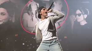 SAN DIEGO, CALIFORNIA - FEBRUARY 18: Justin Bieber performs onstage during the "Justice World Tour" at Pechanga Arena on February 18, 2022 in San Diego, California. (Photo by Kevin Mazur/Getty Images for Justin Bieber)