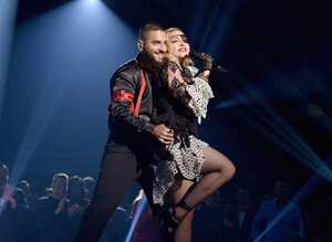 LAS VEGAS, NV - MAY 01: (L-R) Maluma and Madonna perform onstage during the 2019 Billboard Music Awards at MGM Grand Garden Arena on May 1, 2019 in Las Vegas, Nevada. (Photo by John Shearer/Getty Images for dcp)
