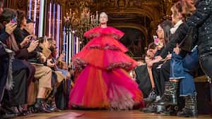 PARIS, FRANCE - JANUARY 21: Erin O’Connor walks the runway during the Schiaparelli Spring Summer 2019 show as part of Paris Fashion Week on January 21, 2019 in Paris, France. (Photo by Peter White/Getty Images)