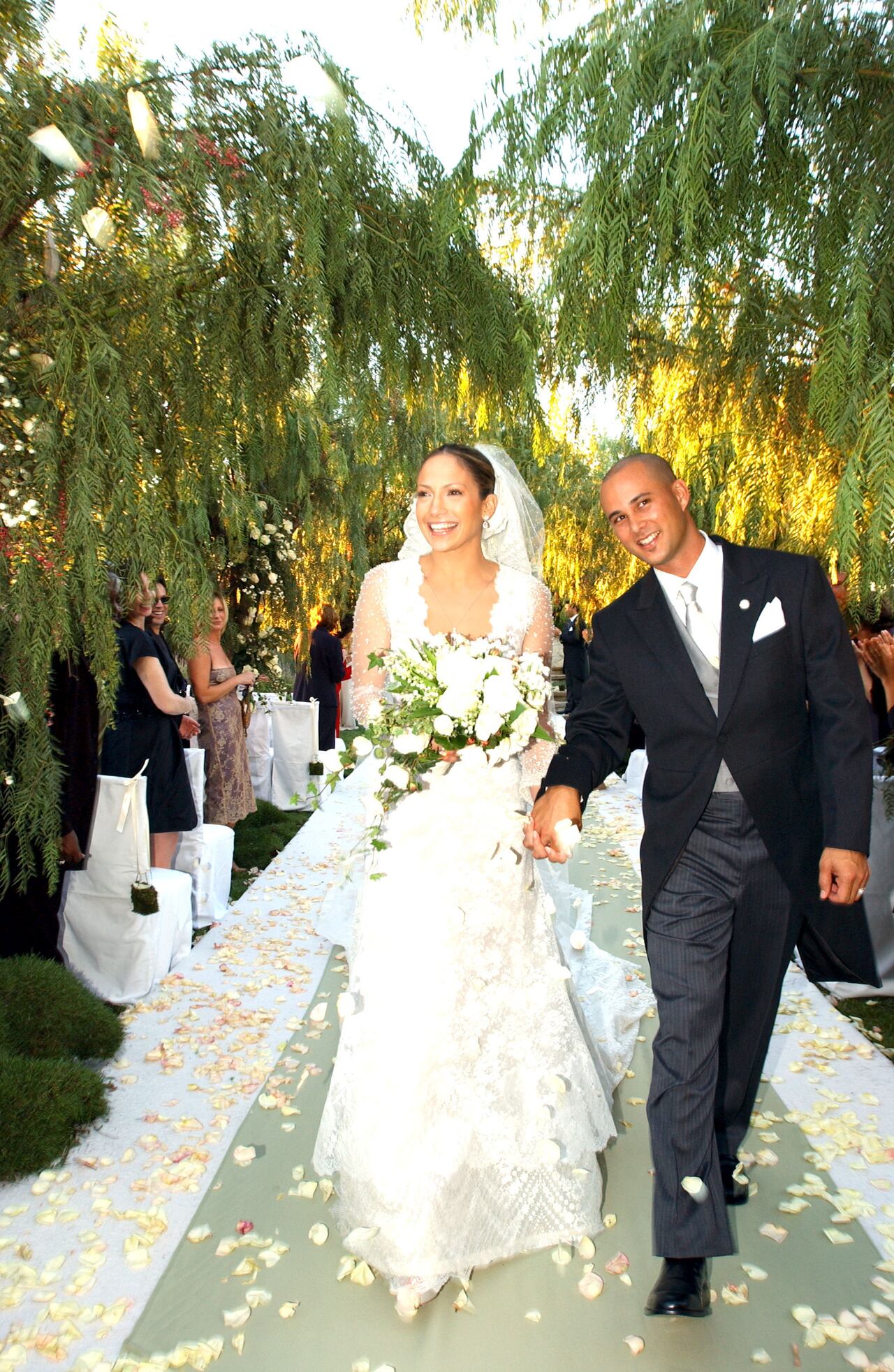 September 29, 2001 file photo of Jennifer Lopez and Cris Judd. at the Private Residence in Calabassas, Ca (Photo by Joe Buissink/WireImage)