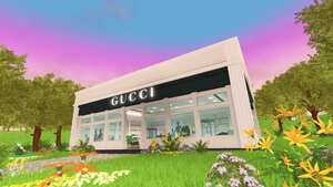 Así se ve Gucci Town en el metaverso de Roblox.