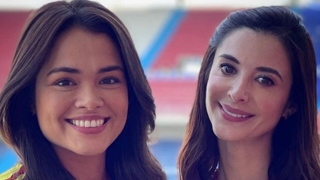 Alejandra Murgas y Alejandra Giraldo en el estadio Metropolitano de barranquilla.