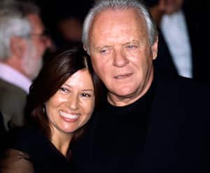 Sir Anthony Hopkins and Wife Stella Arroyave (Photo by Kurt Krieger/Corbis via Getty Images)
