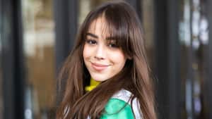 MILAN, ITALY - FEBRUARY 22: Danna Paola is seen during the Milan Fashion Week Fall/Winter 2022/2023 on February 22, 2022 in Milan, Italy. (Photo by Arnold Jerocki/Getty Images)