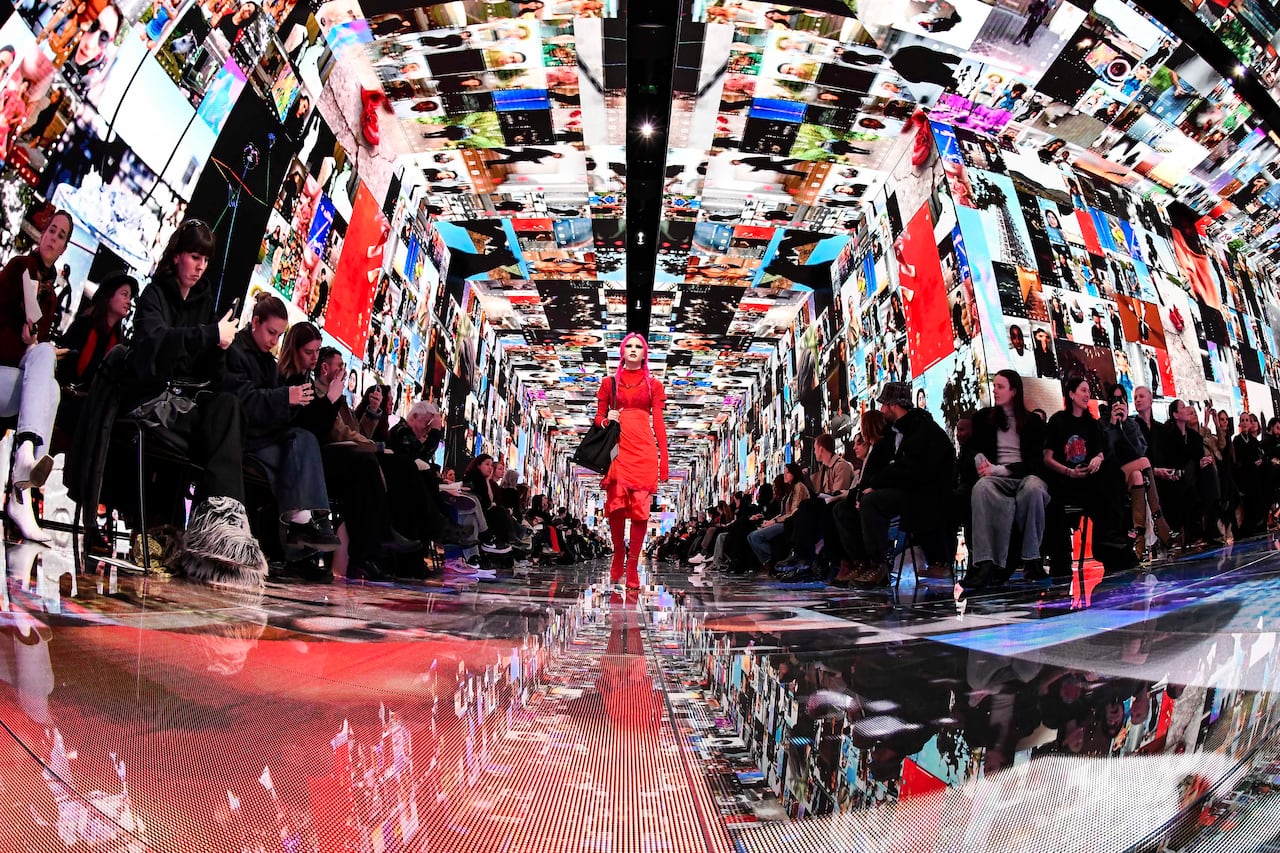 PARIS, FRANCE - MARCH 03: A model walks the runway during the Balenciaga Ready to Wear Fall/Winter 2024-2025 fashion show as part of the Paris Fashion Week on March 3, 2024 in Paris, France. (Photo by Victor VIRGILE/Gamma-Rapho via Getty Images)