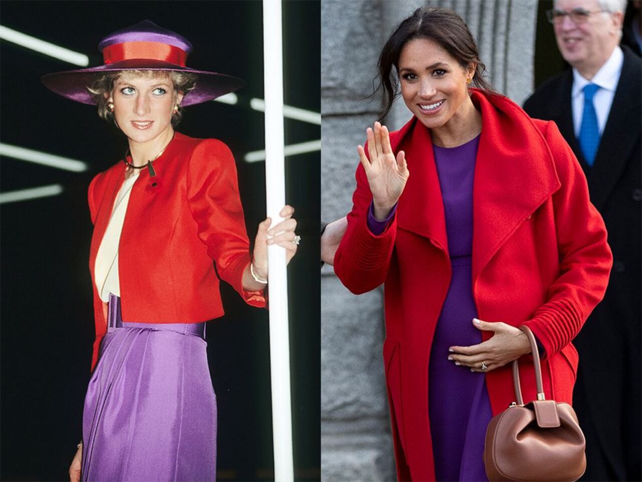 La princesa Diana y Meghan Markle en un estilo similar a décadas de distancia