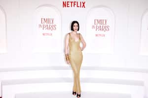 ROME, ITALY - SEPTEMBER 10: Lily Collins attends "Emily In Paris" fourth season red carpet at Space Cinema Moderno Roma on September 10, 2024 in Rome, Italy. (Photo by Ernesto Ruscio/Getty Images)