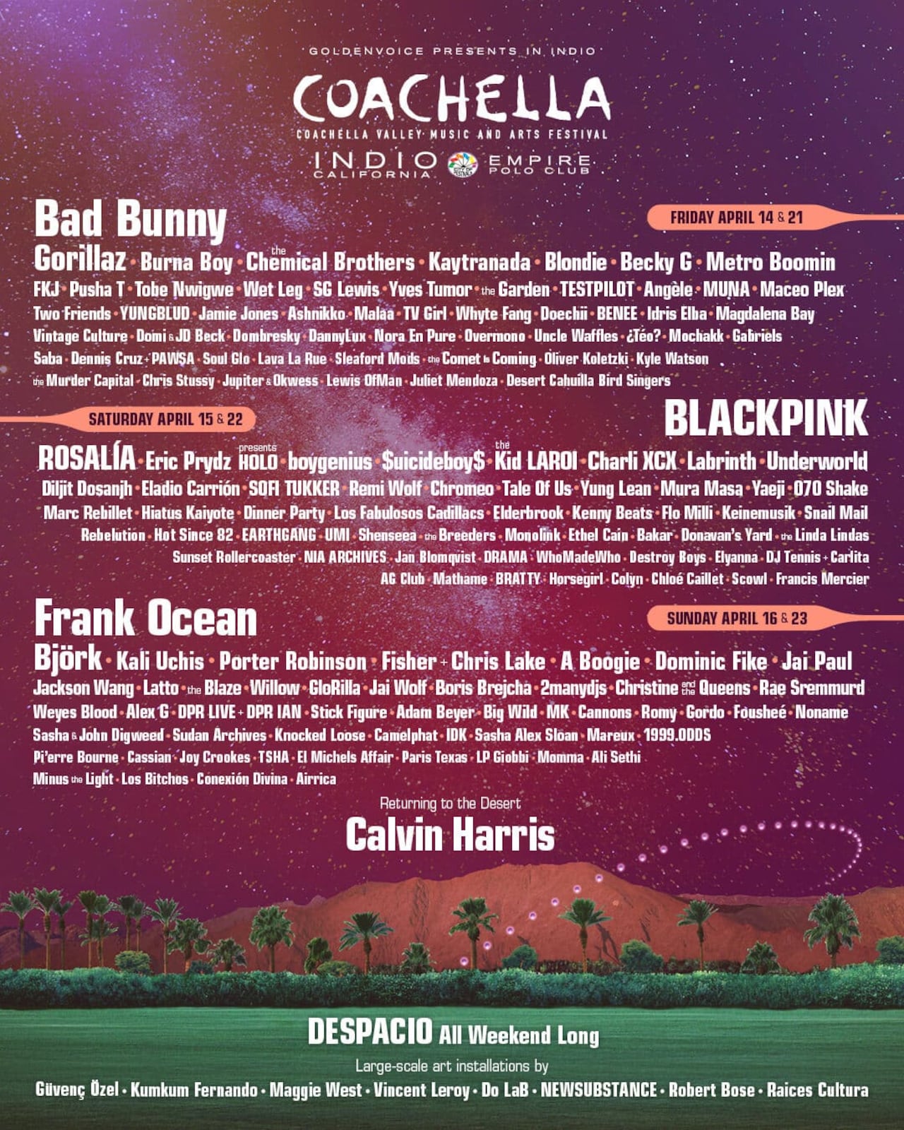 El cartel de Coachella 2023