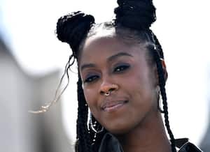 LONDON, ENGLAND - MAY 12: Moses Ingram attends the photocall for the new Disney+ limited series "Obi Wan Kenobi" at the Corinthia Hotel on May 12, 2022 in London, England. (Photo by Gareth Cattermole/Getty Images for Disney) Obi-Wan Kenobi will be exclusively available on Disney+ from May 27.