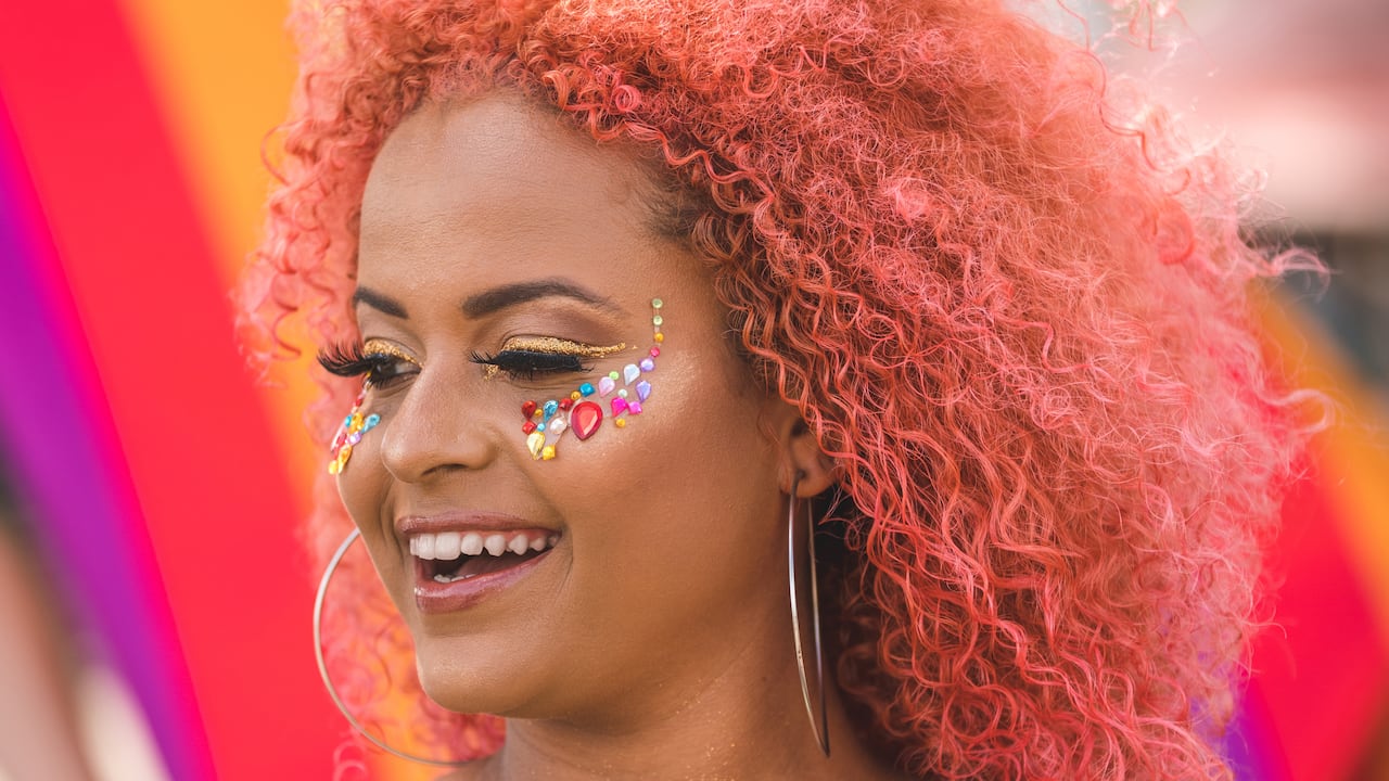 Glitter, Make-Up, Stage Make-Up, Human Face, Afro