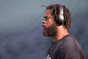 PHILADELPHIA, PA - AUGUST 09: Michael Bennett #77 of the Philadelphia Eagles warms up prior to the preseason game against the Pittsburgh Steelers at Lincoln Financial Field on August 9, 2018 in Philadelphia, Pennsylvania. (Photo by Mitchell Leff/Getty Images)