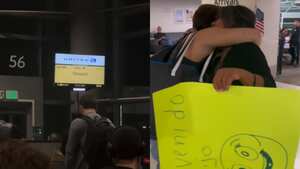 El actor Javier Ramírez fue recibido en Estados Unidos por su mamá.